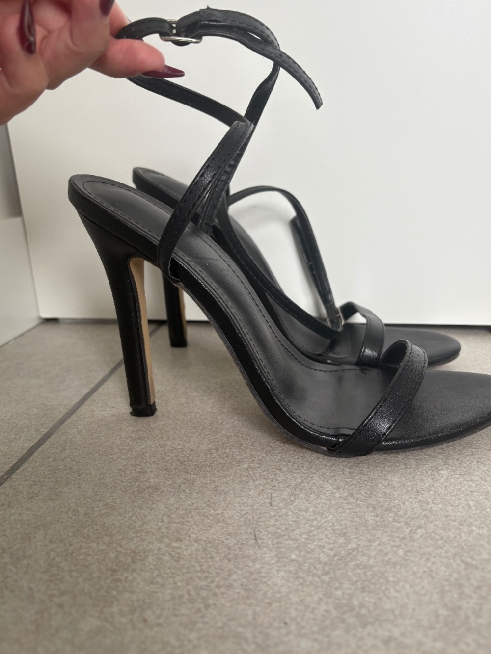 Black Strappy Heeled Sandals